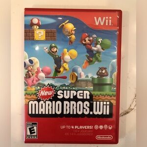 Super Mario Bros Nintendo Wii Game with Case and Manual.